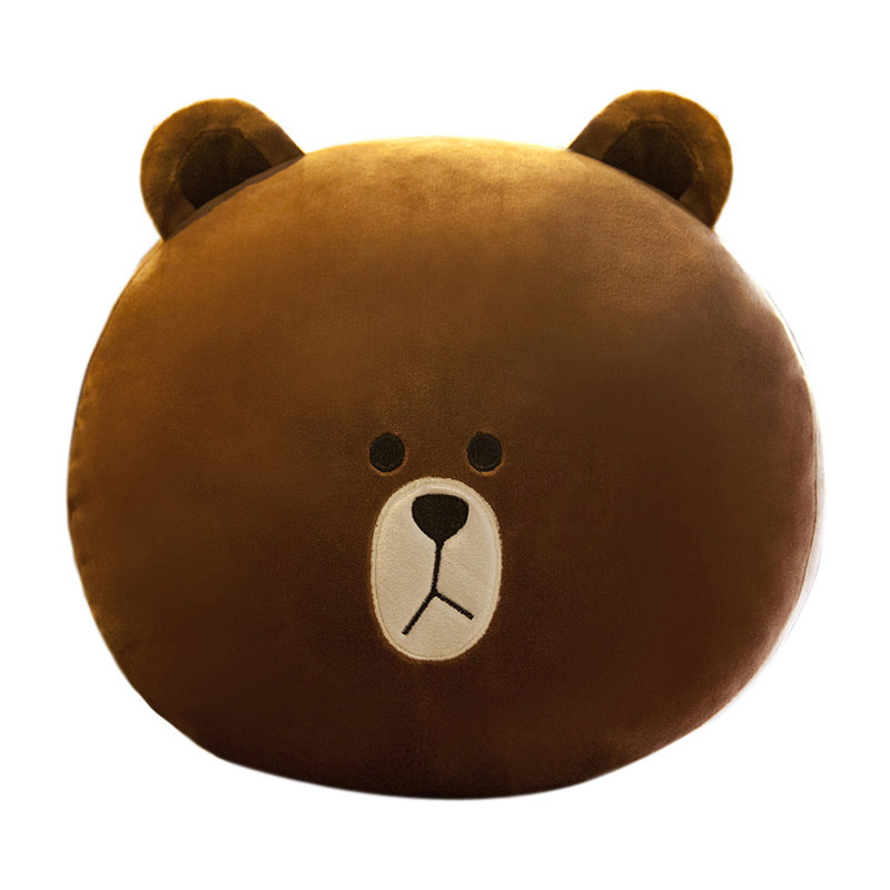 卡通布朗熊抱枕办公室靠垫午休可妮兔毛绒腰靠
