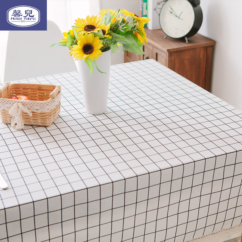 棉麻文艺格子桌布布艺桌垫餐桌台布小清新长