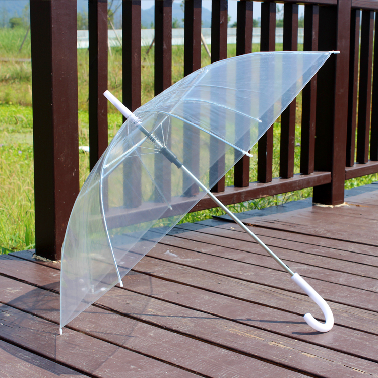 一折透明伞长柄_包邮透明伞加厚透明伞长柄伞韩国透明伞创意雨伞透明