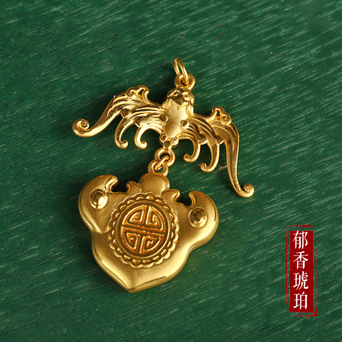 999足金24k金福从天降 3d硬金蝙蝠项链黄金吊坠 佛珠手串挂坠