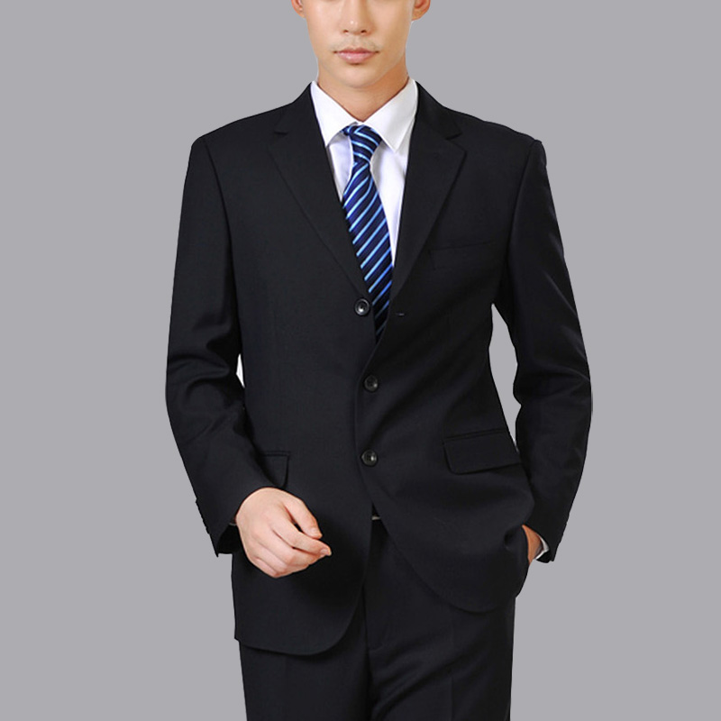 工作服男西服套装_四季中年工作西服套装男士中老年休闲宽松西装职业