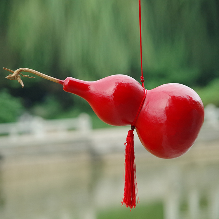 家装用品_天然特大红色生态漆工艺居家装饰用品摆件镇宅辟邪葫芦2个