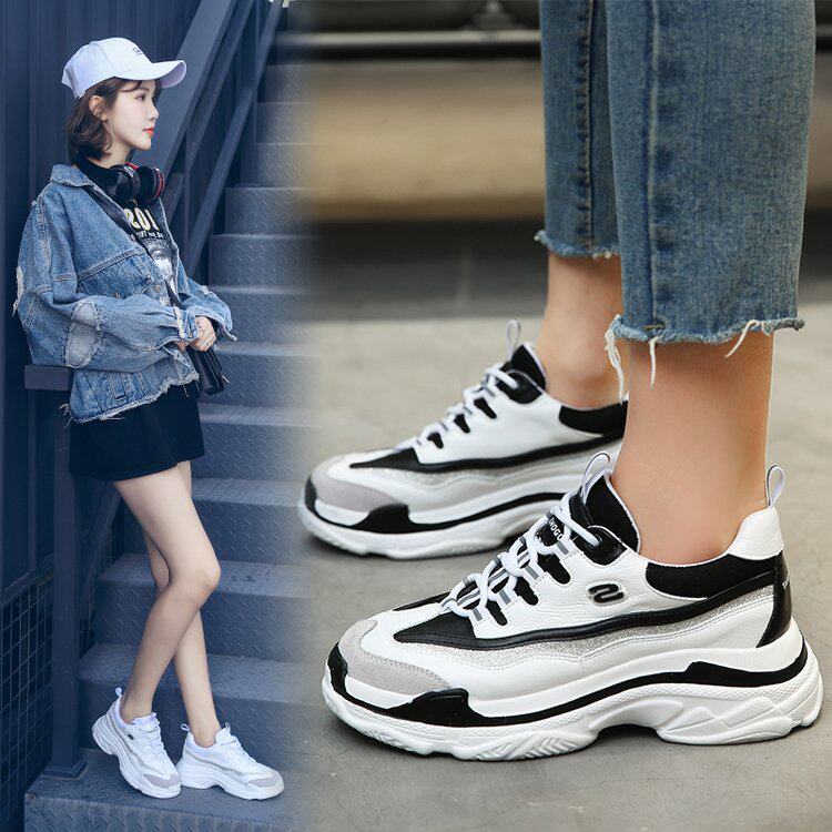 ins超火的鞋子女新款厚底运动鞋原宿街拍老爹鞋韩版ulzzang小白鞋