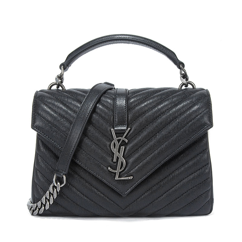 圣罗兰ysl女包_明星同款ysl/圣罗兰羊皮邮差包slp中号斜纹女包单肩