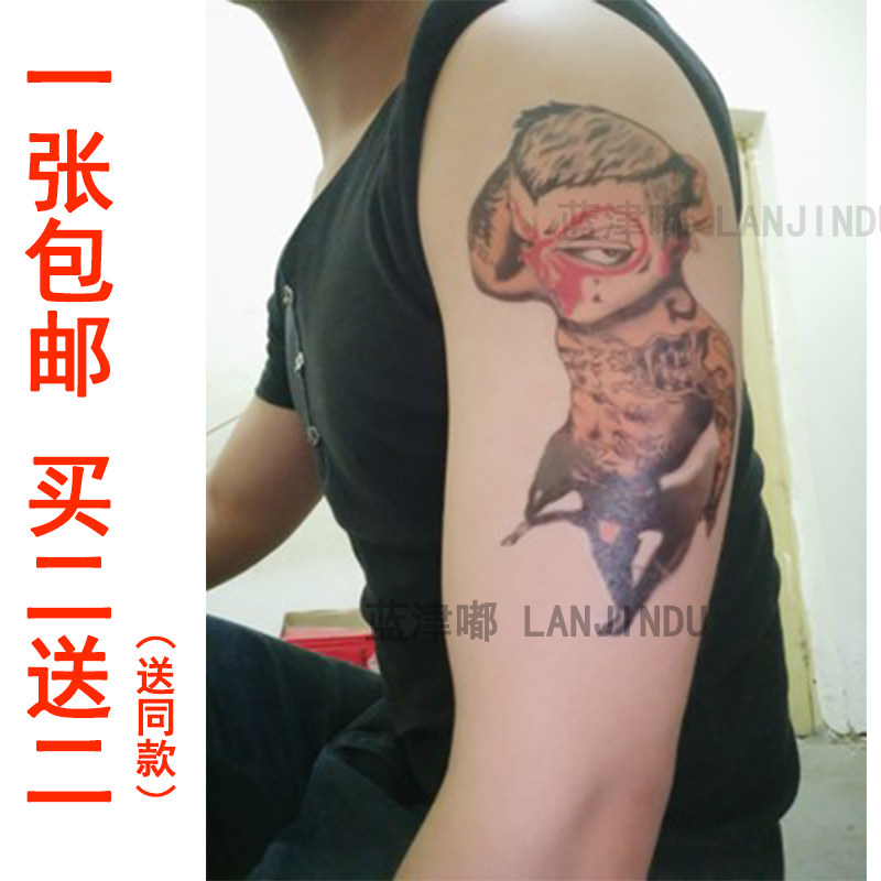 男女社会猴忠义孙悟空金箍棒纹身贴 大花臂纹身贴防水 买二送二