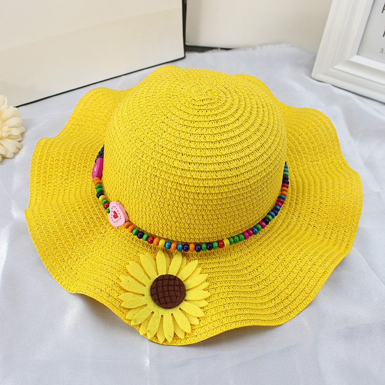 公主_潮春夏女宝宝帽子儿童草帽沙滩遮阳帽女童公主帽太阳夏天凉帽