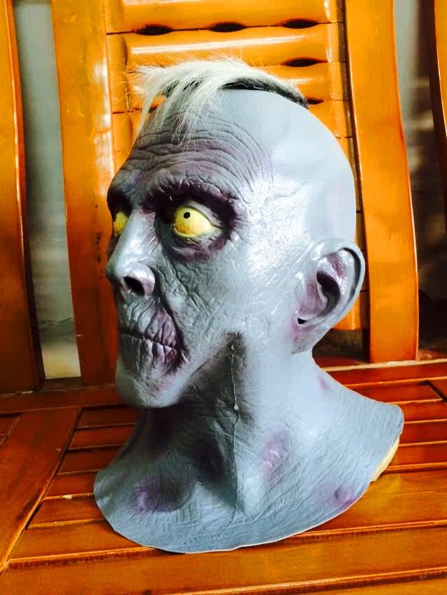 热卖白眼恶魔老人头套 犀牛吓人外星人恐怖鬼面具 万圣节整蛊面具