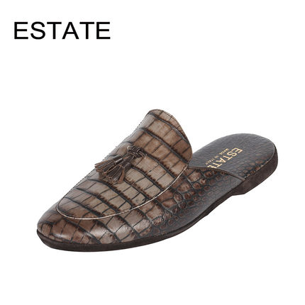 estate男鞋 意大利进口时尚皮底舒适家居鞋g13皮拖鞋_5折现价1561元