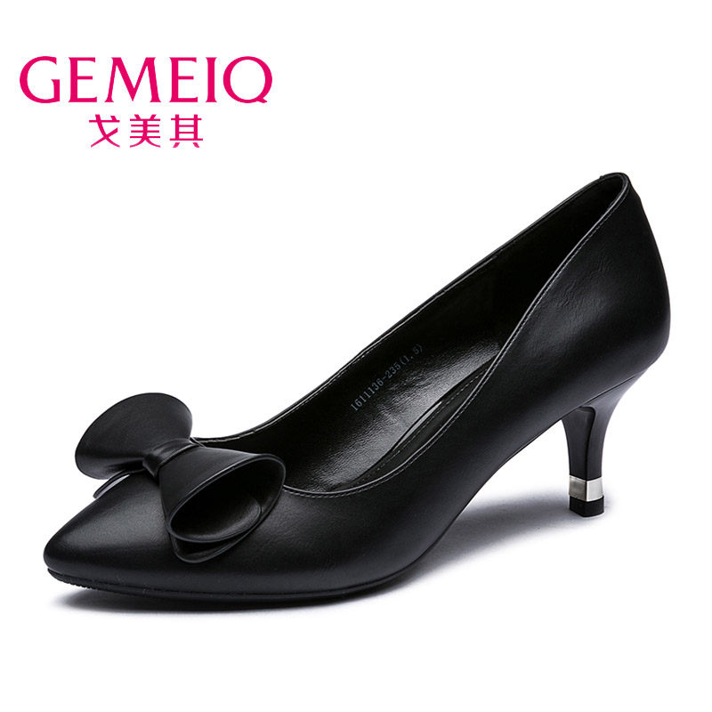 戈美其单鞋2016新款 尖头细跟高跟甜美时尚风气质戈美琪单鞋女鞋