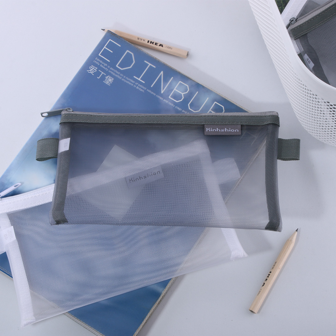 简约透明网纱笔袋大额优惠券