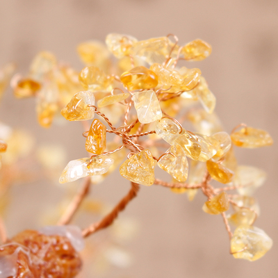 嘉厚采天然黄水晶树招财树摇钱树家居客厅装饰品风水摆件开业礼品