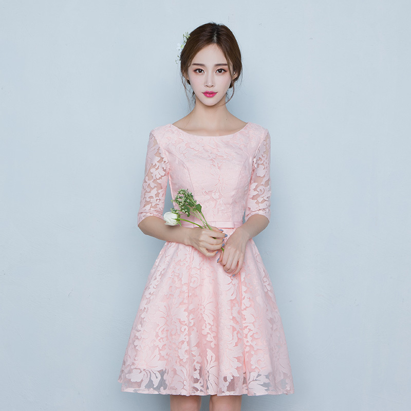 特价白色伴娘服短款