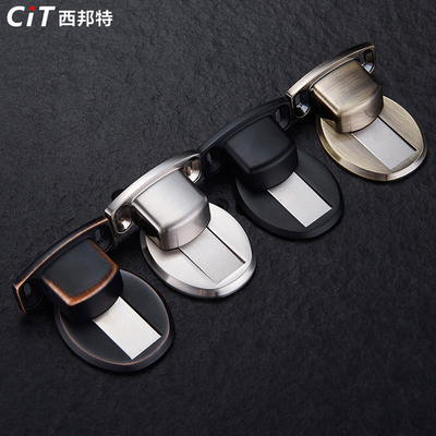 西邦特黑色地板吸隐形地吸墙吸 强磁力房门吸卫生间门碰挡顶跳吸