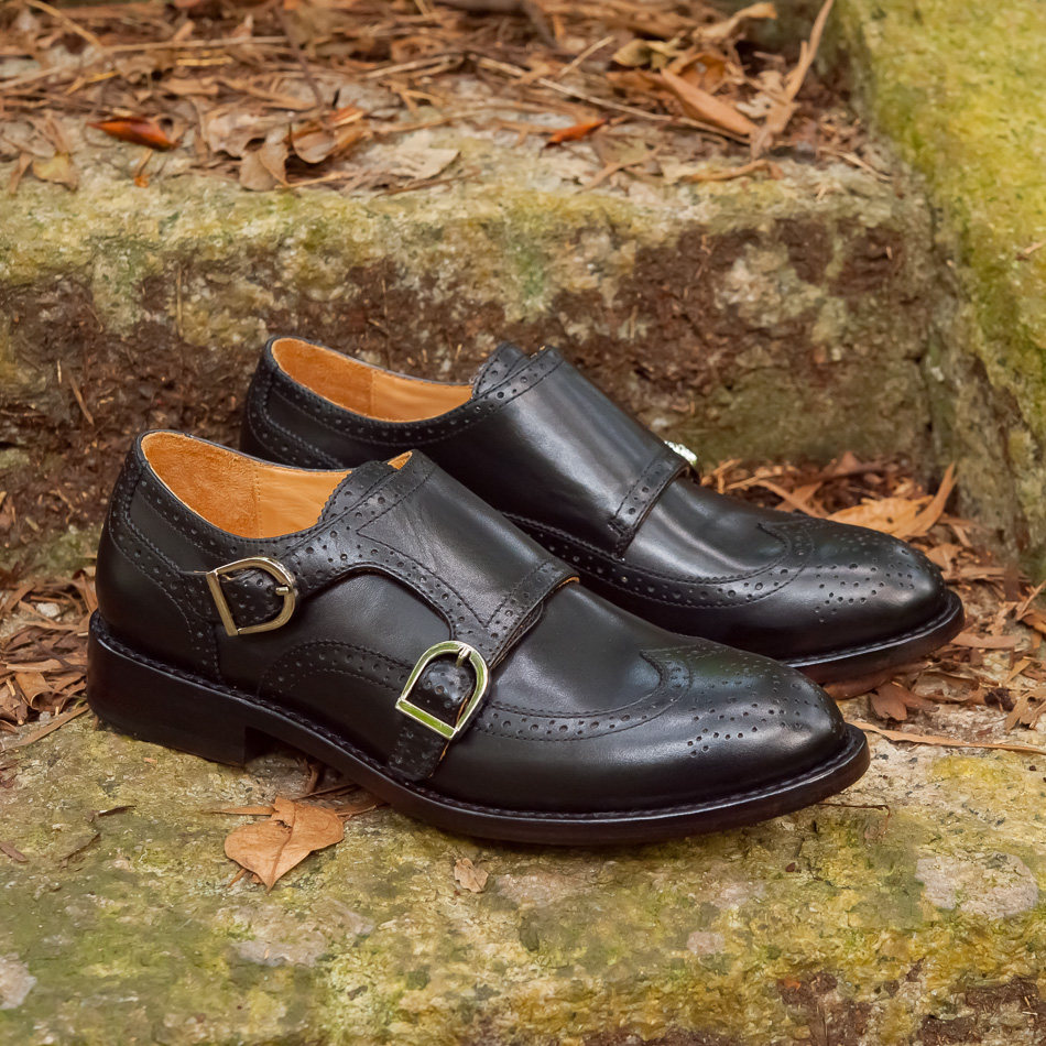 monk爵士布洛克款式雕花专柜正品