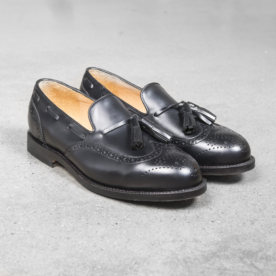 固特异手工复古布洛克款式雕花流苏乐福鞋休闲鞋