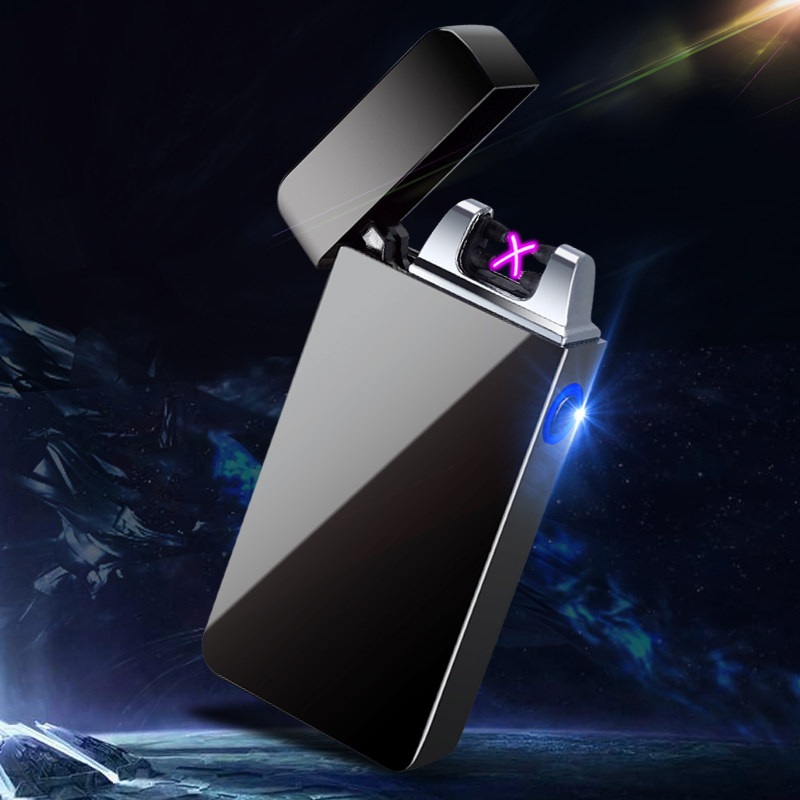usb双电弧打火机充电创意防风火机激光定制刻字个性男士送男友潮