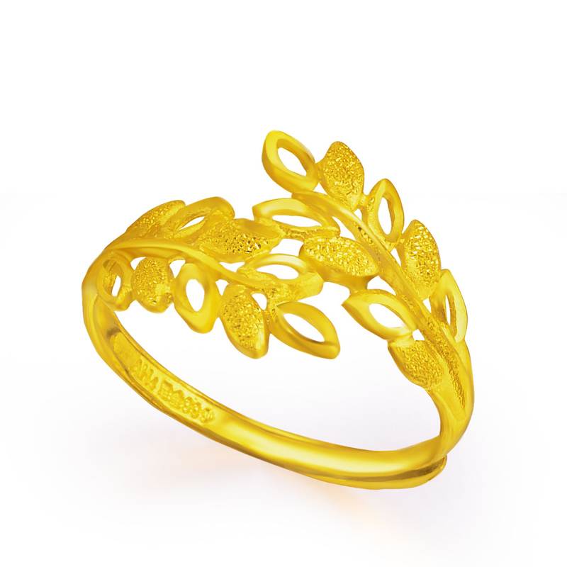 乾昌珠宝 黄金戒指女款足金999开口食指镂空