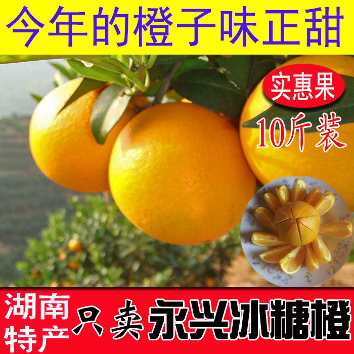 永兴冰糖橙10斤包邮_永兴冰糖橙果园直供湖南郴州特产新鲜水果甜橙现