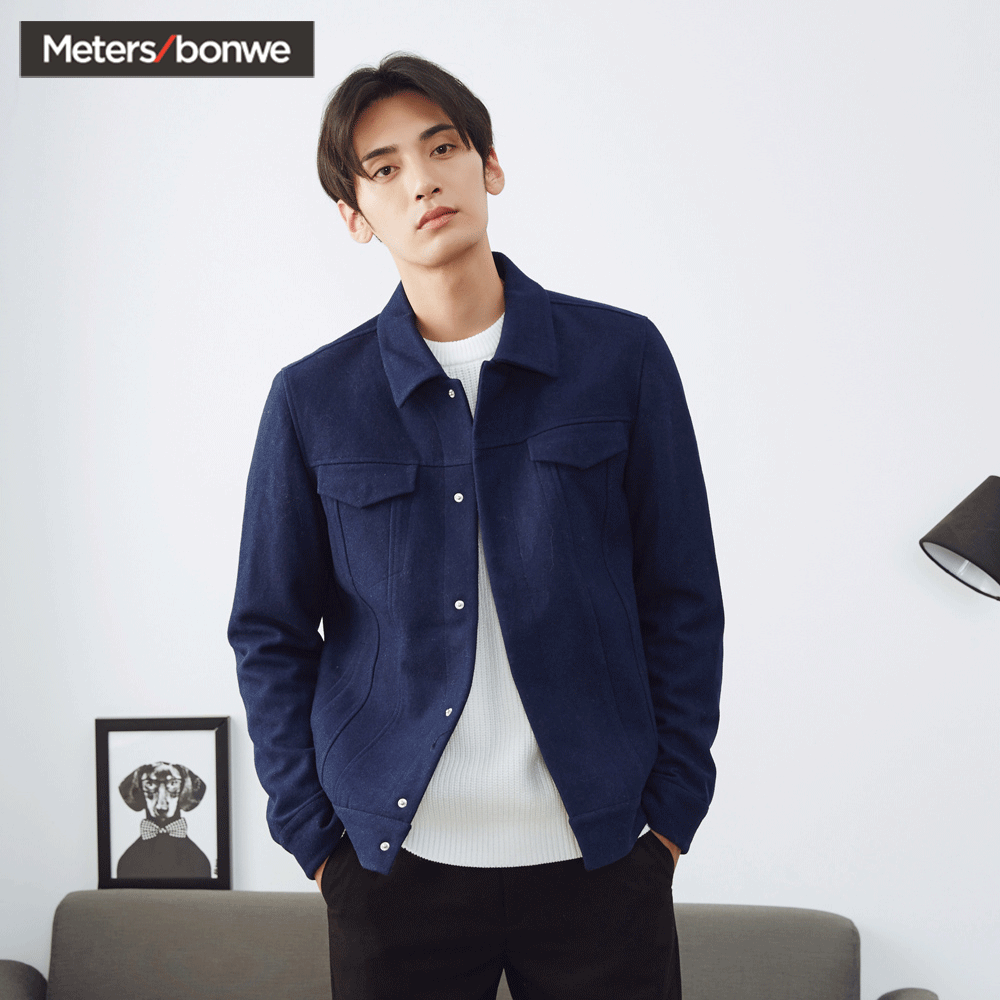 高档男士羊绒大衣中短款水貂毛领中老年毛呢风