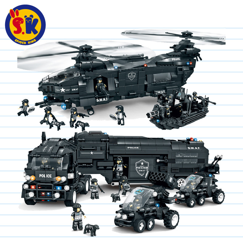 乐高玩具 8岁_sk积木玩具炫乐高飞 8-10岁12拼装儿童军事男孩沃马swat