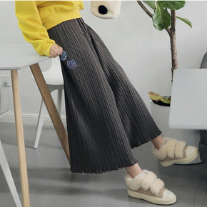 毛呢裙裤 冬 女 阔腿裤