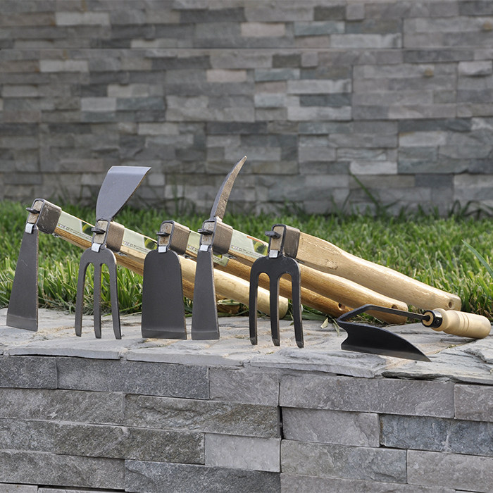 园艺工具短木柄全钢两用镐锄种地种菜小锄头农具除草耙割韭菜镰刀