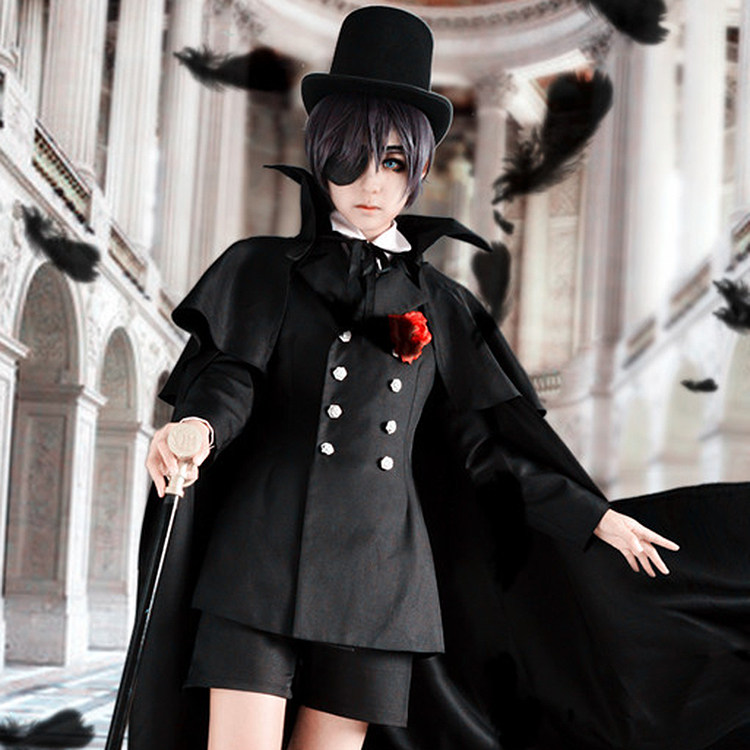 热销夏尔cos_黑执事夏尔cos服送葬服cosplay服装男礼服日常万用西服