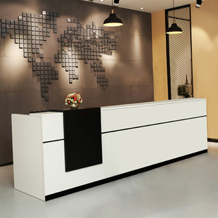 办公家具吧台桌前台桌子公司展厅接待台l型拐角烤漆定制