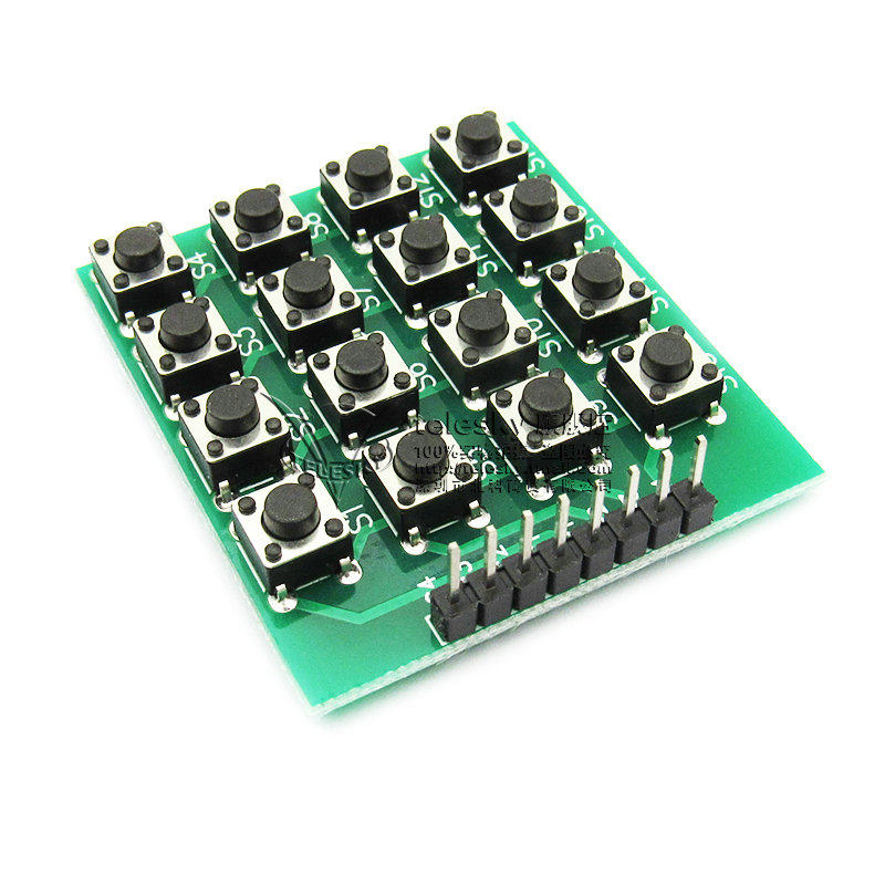 telesky 4x4矩阵键盘 直插16按键 单片机外扩键盘 不是薄膜键盘