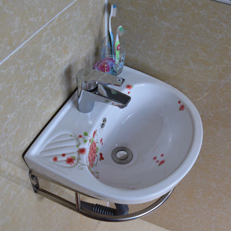 一折卫生间洗手盆_40cm迷你洗手盆小户型卫生间挂盆面盆阳台洗脸盆