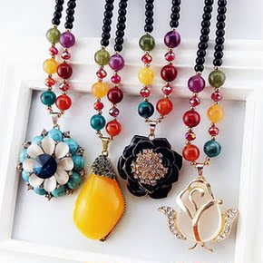 珠子毛衣链的编法