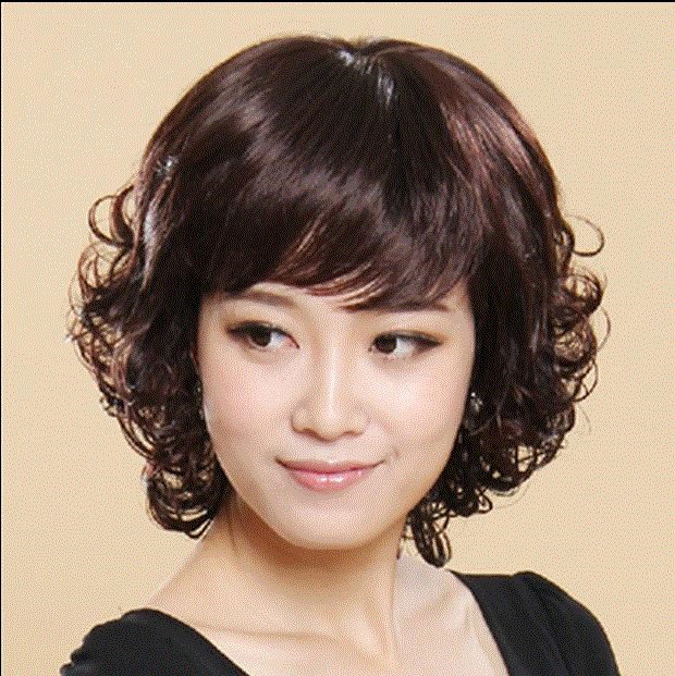 气质_真发假发短发女气质蓬松女式假发中老年妈妈假发时尚发型优惠券