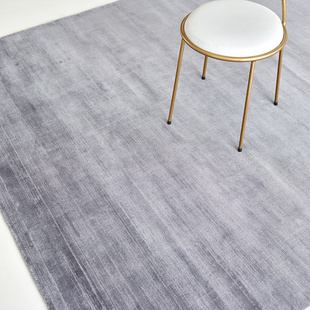 高级进口天丝地毯纯手工编织蓝色灰色客厅卧室地毯别墅推荐柔软