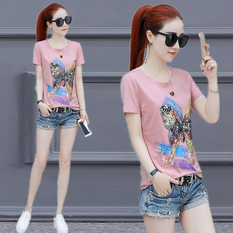 夏装新款韩版纯棉短袖t恤女ins超火上衣宽松半袖女装体恤衣服优惠券