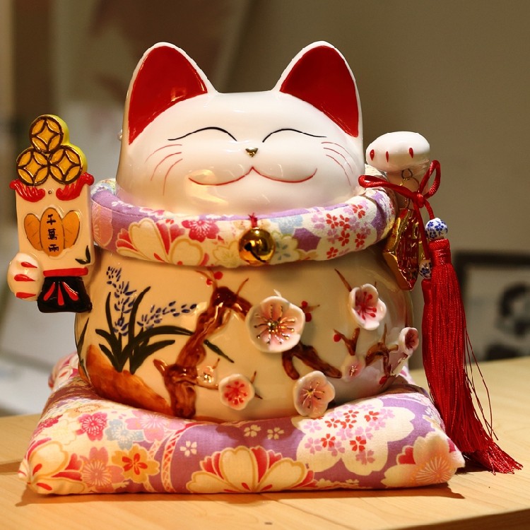 招财猫摆件开业店铺存钱储蓄罐大号家居收银台