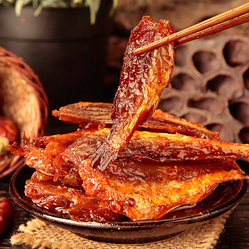 黄花鱼干 零食即食_香辣黄花鱼60g 麻辣味小鱼仔干香酥小黄鱼海鲜烤