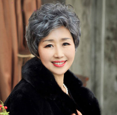 短发假发奶奶灰花白短卷发中老年人整顶假发蓬松逼真女假发
