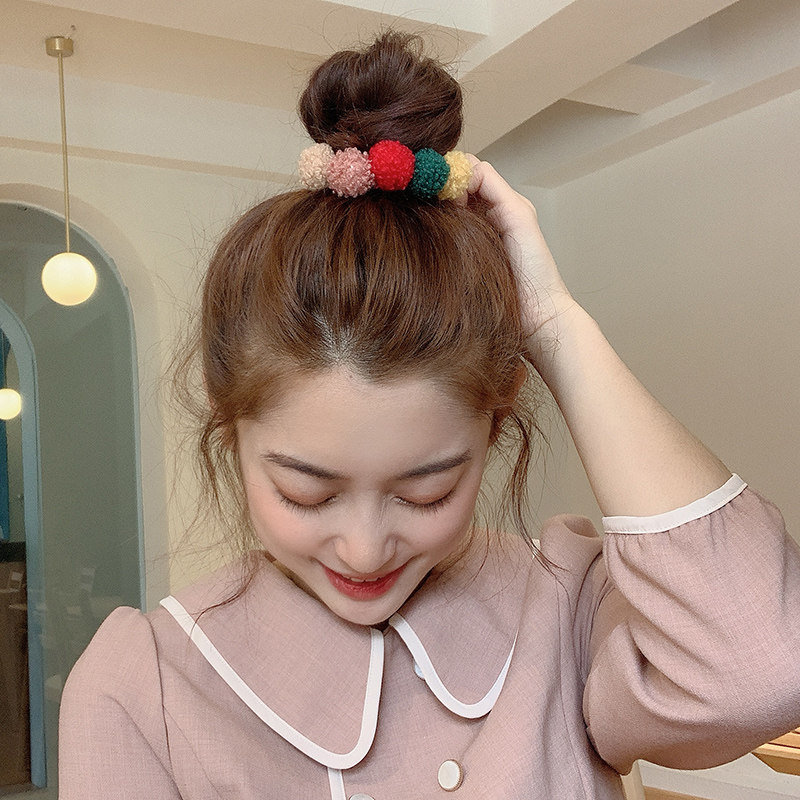 毛绒发圈皮筋发绳头饰韩版成人简约个性马尾网红扎头发头绳女绑发