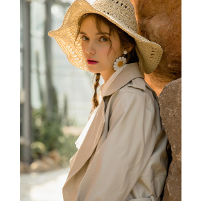 Lagogo拉谷谷2018春新款女装翻领斜门襟设计