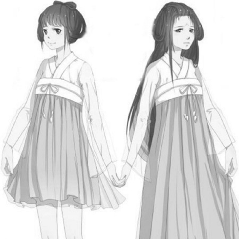 汉服女 改良 汉元素_新汉元素齐胸襦裙改良汉服一件式连衣裙女古风