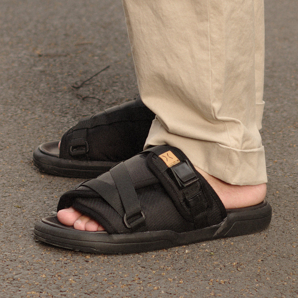 一折凉鞋潮牌_夏季visvim潮牌面包凉鞋沙滩鞋厚底防滑真皮防臭陈冠希