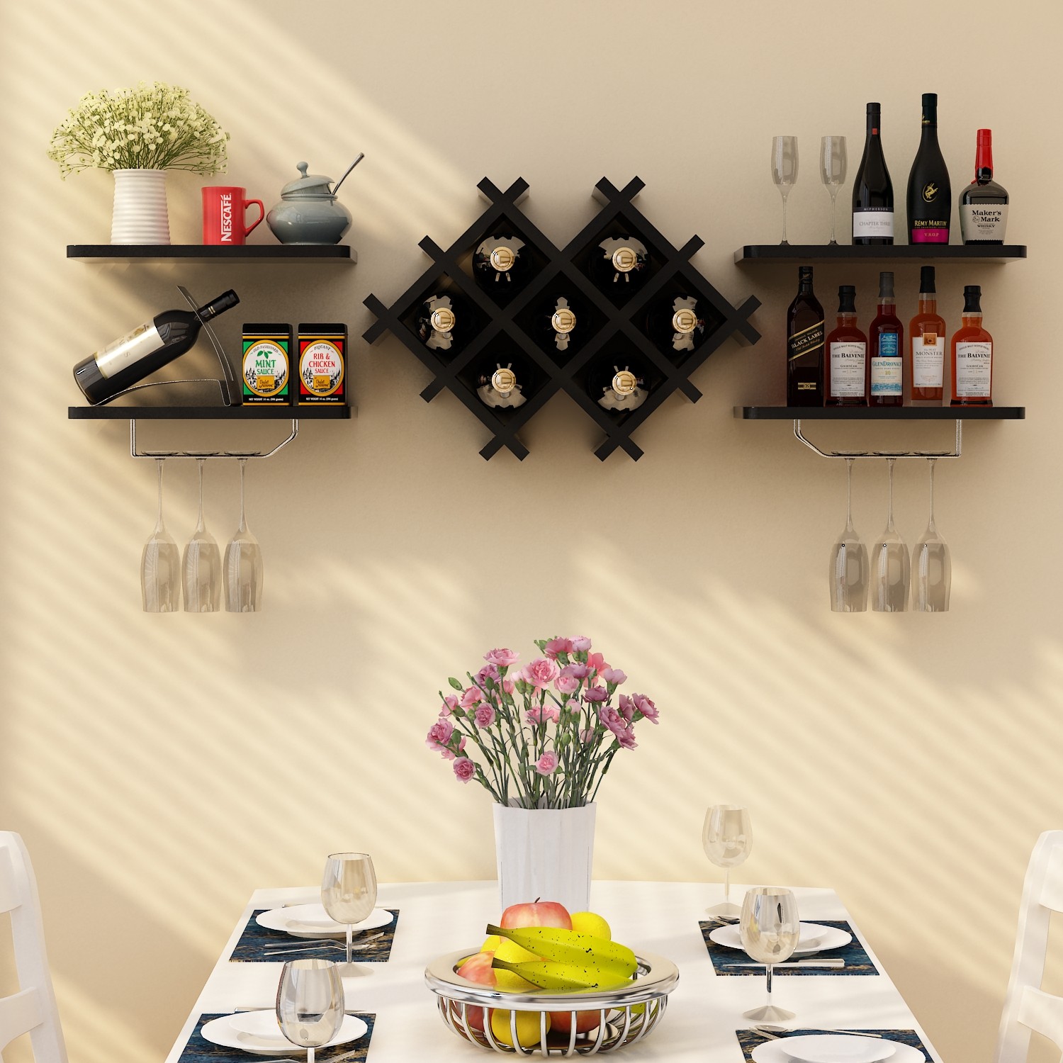 热销酒柜壁挂 置物架_悬挂式酒架酒柜墙上装饰置物架家