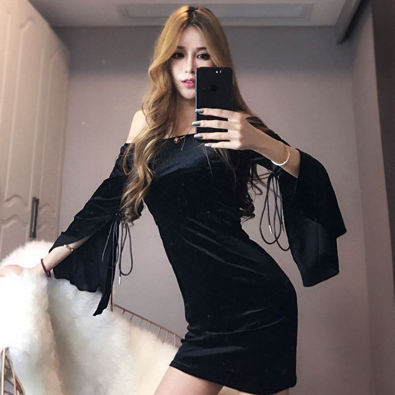 热销夜场女款裙子_夜店裙子2018新款性感女装夜场包臀裙气质显瘦长袖