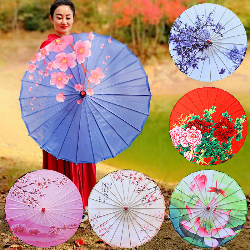 热销红伞_三曼多茉莉花开绸布伞舞蹈伞工艺伞演出装饰伞油纸伞新年