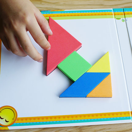 实木小学生七巧板智力拼图t字之谜几何形状益智传统玩具木制_7折现价