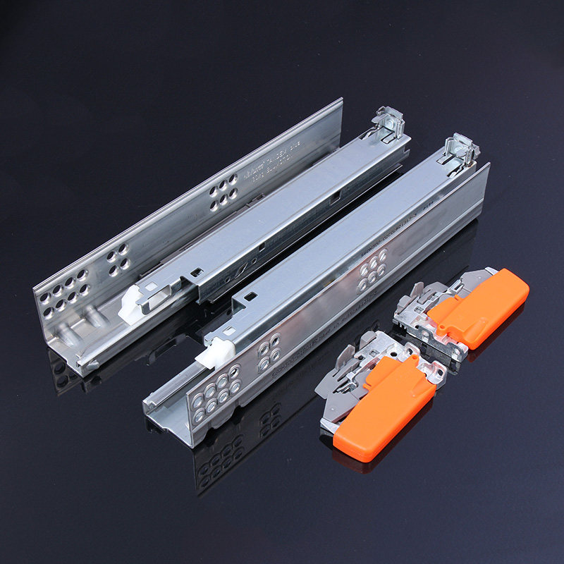 百隆blum 全拉阻尼抽屉 滑轨全拉轨道托底式三节托底进口五金配件