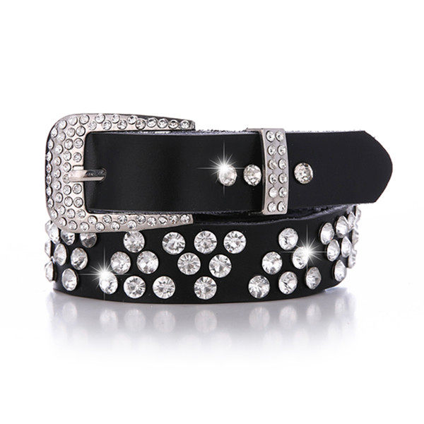 皮带女款细_腰带女细配牛仔裤装饰时尚百搭皮带真皮女款水钻皮带真皮