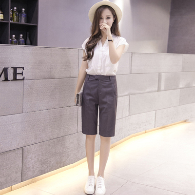 五分裤女夏季西裤女五分休闲中裤显瘦直筒马裤西装裤短裤女半截裤