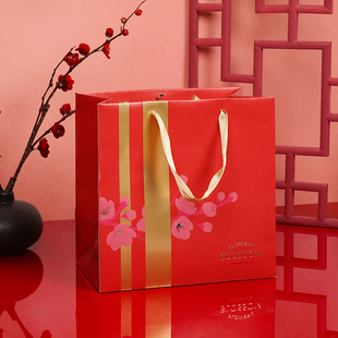 新年原创手提袋红色礼品袋精美包装袋纸袋送礼礼物袋拎袋