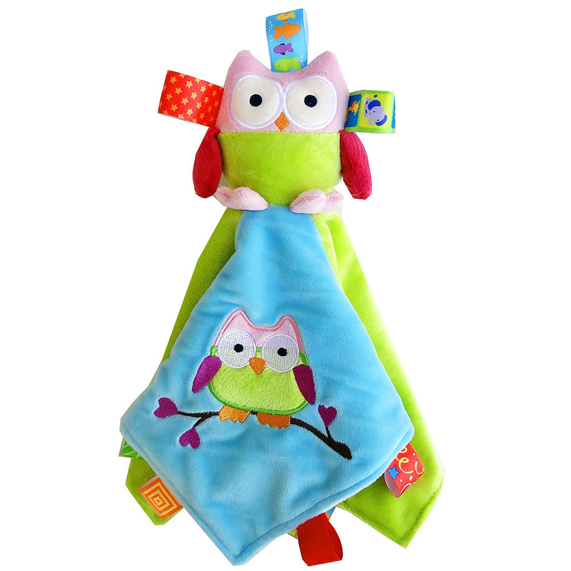 婴儿安抚巾摇铃标签玩偶睡眠公仔01-2岁6-12个